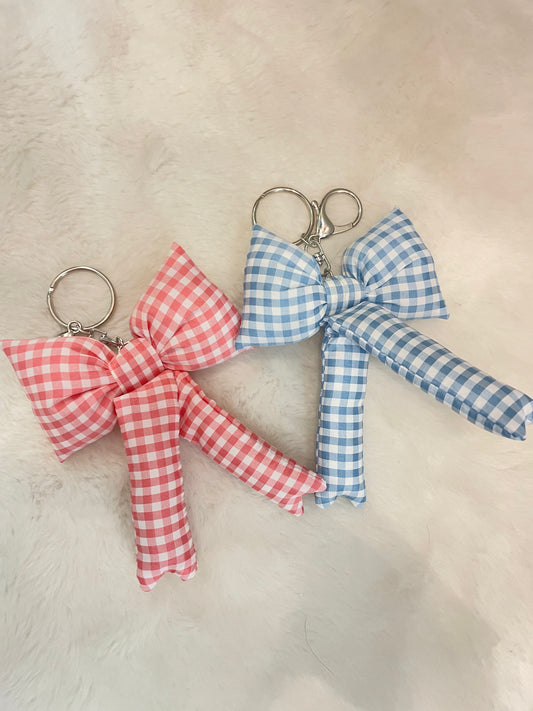 Gingham Bow Keychain