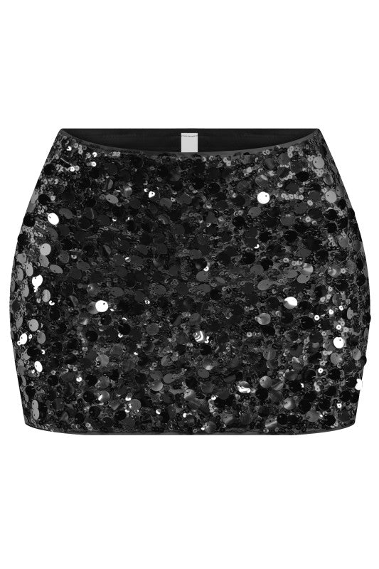 Low Waisted Sequin Micro Mini Skirt