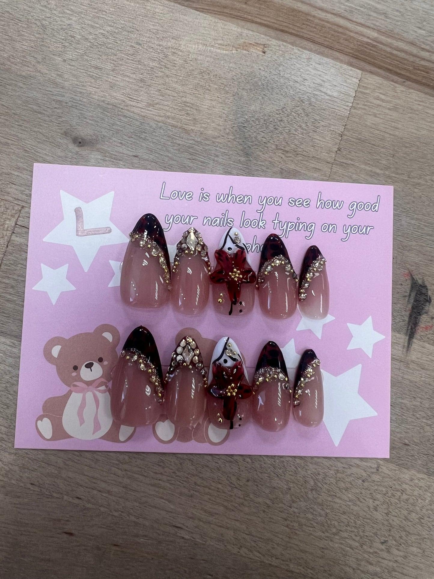 Ladybug Gem Nails