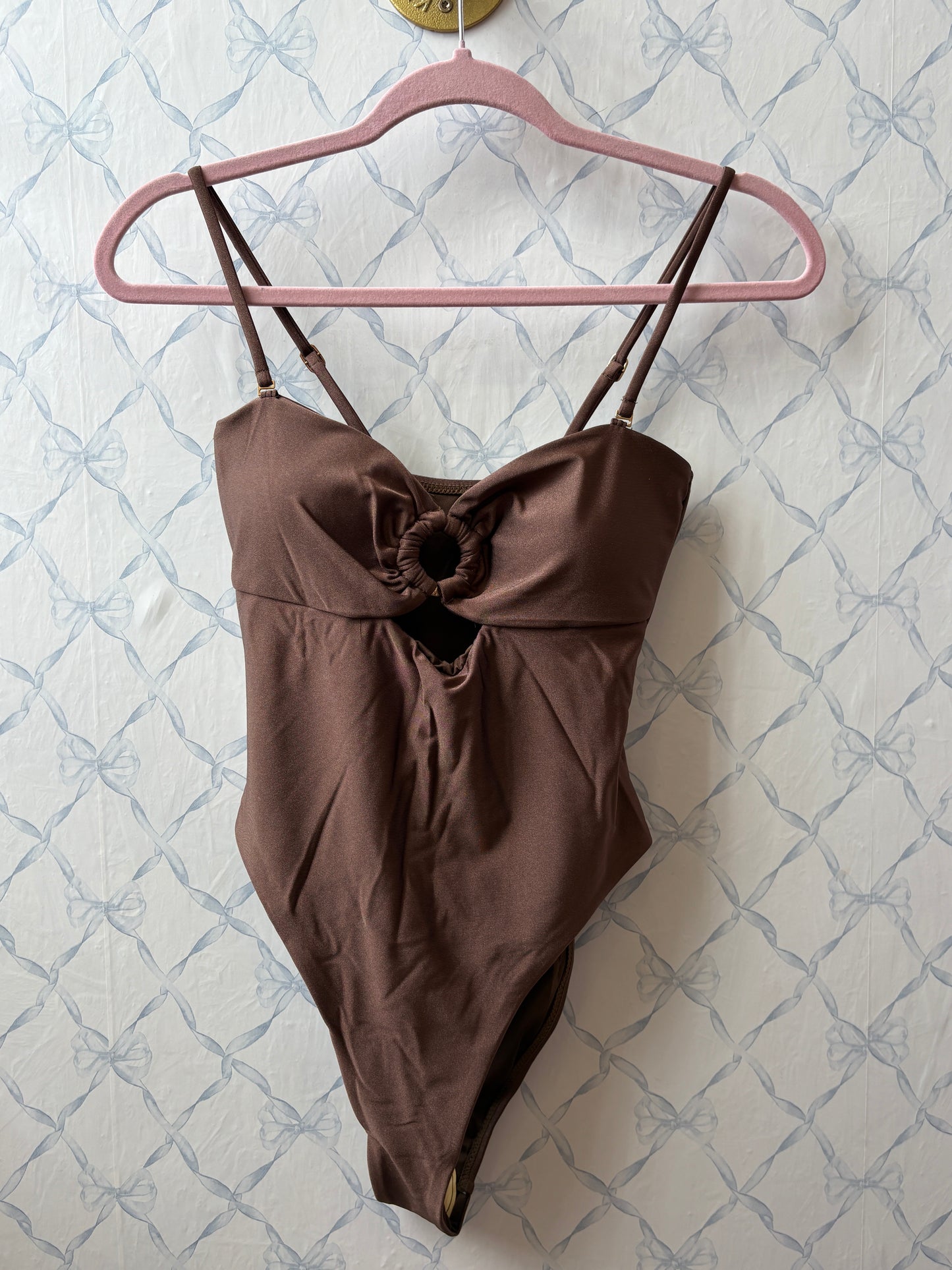 Brown and Gold One Piece Swimsuit