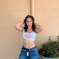 White Scoop Neck Crop Top