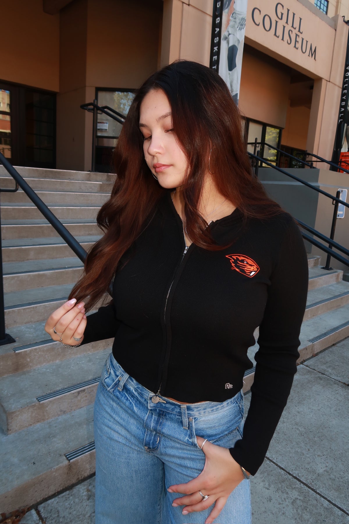 Oregon State Knit Zip Up