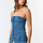 Denim Button Down tube Top