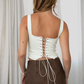 Jessie Embroidered Suede Crop Top
