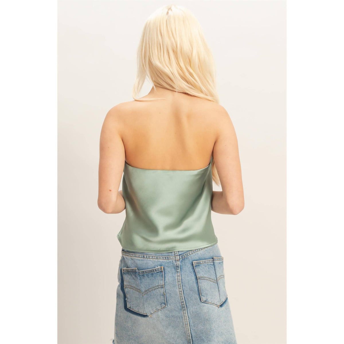 Satin Strapless Tube Top