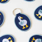 Duck Embroidered Keychain | lucky duck, denim, coquette