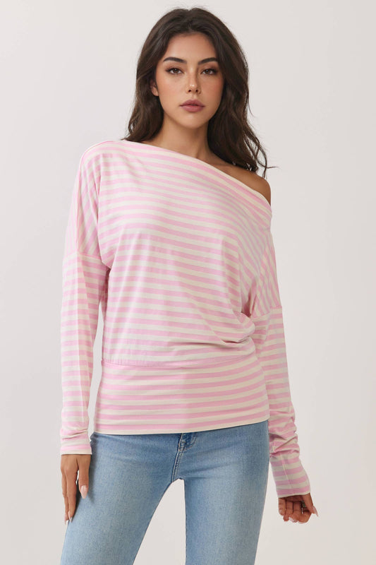 Off The Shoulder Stripe Top