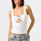 Ring Detailed cowl top