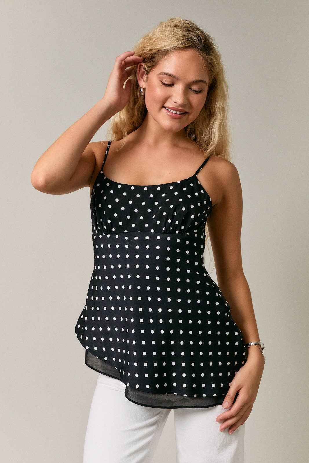 Polka Dot Asymmetrical Top