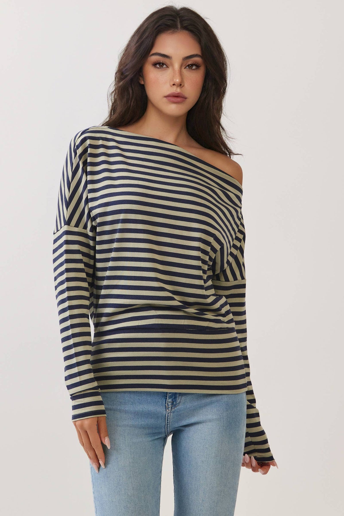Off The Shoulder Stripe Top