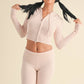 Slim Fit Zip Up Knit Sweater Hoodie