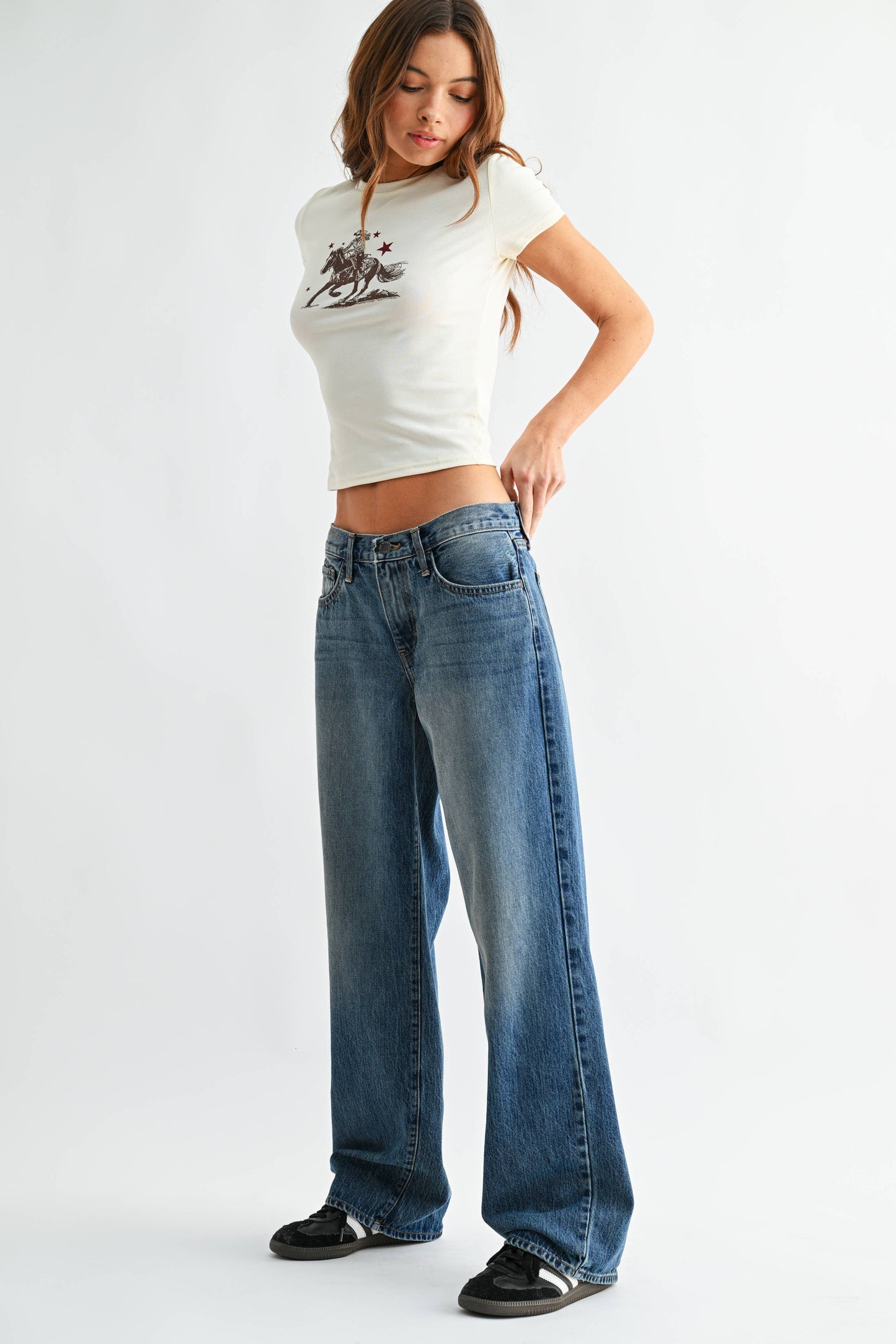 Baggy Straight Leg- MEDIUM DENIM