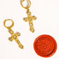 Miriam 18K Non-Tarnish CZ Cross Earring