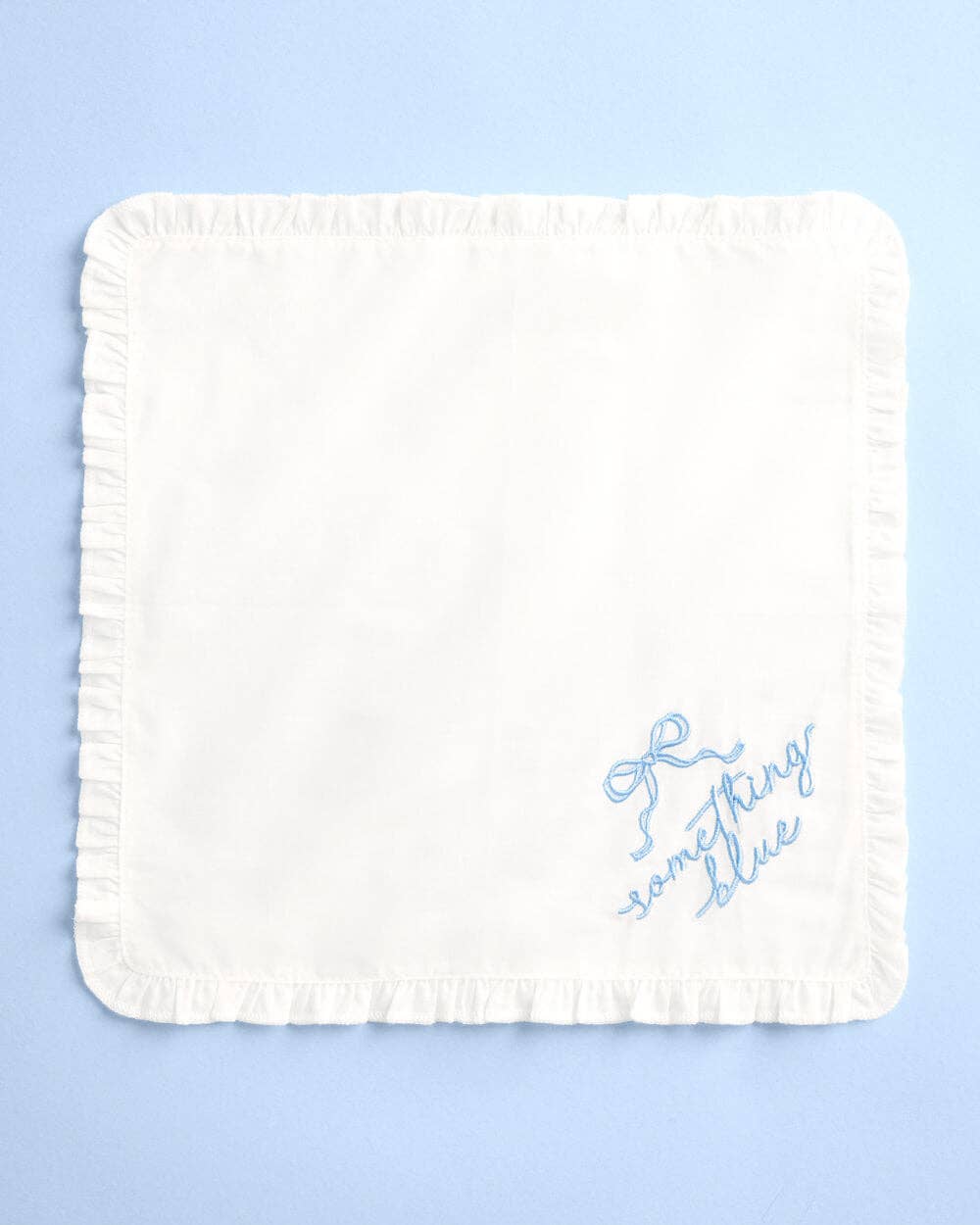 Something Blue Hanky - embroidered handkerchief, Bride Wedding Gift