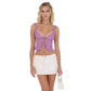 Polka Dot Front Tie Vest Top in Purple