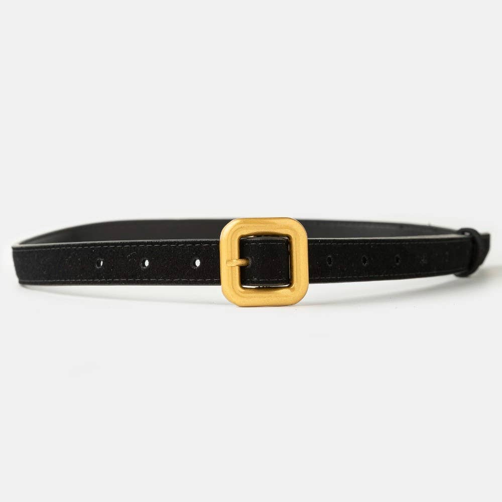 Square Buckle Leather Belt