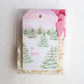 Holiday tree farm gift tag set with silk ribbon