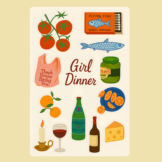 Girl Dinner Sticker Sheet