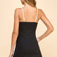 CD05028-Motion Square Neckline White Binding Dress