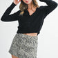 Ribbed Button-Up Knit Cardigan
