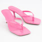 Square Toe Thong Strap Kitten Heel