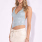 Sequins Embroidery Asymmetrical Top