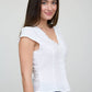 V NECK LACE TRIM BUTTON DOWN BLOUSE