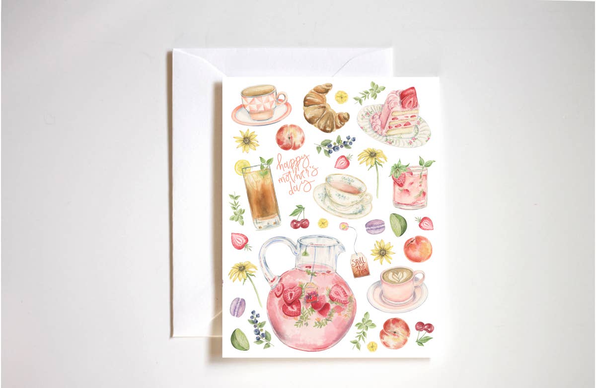 Happy Mother's Day spill the tea spring card