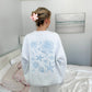 Pearl Grey Tropical Embroider Sweatshirt
