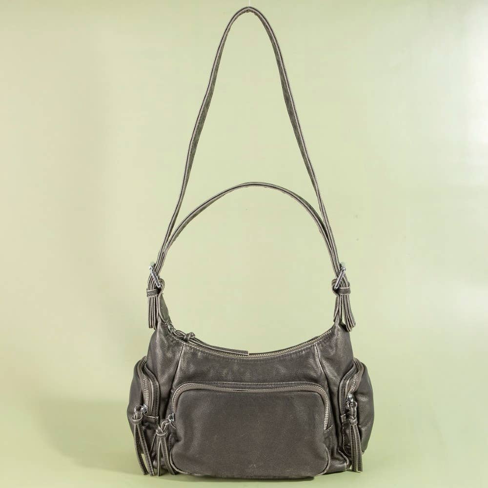 Multi Pocket Leather Shoulder Bag