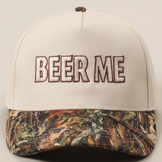 BEER ME Embroidery Camo Trucker Hat