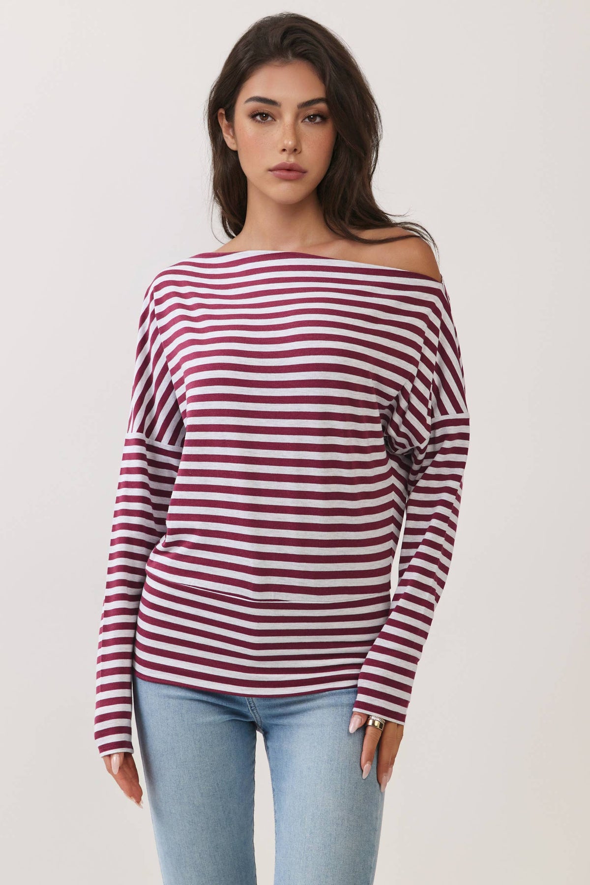 Off The Shoulder Stripe Top