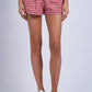 Gingham Checker Lace Ribbon Micro Shorts