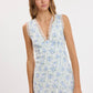 FLORAL V-NECK OPEN BACK MINI DRESS