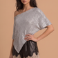 SEQUIN SWEATER PONCHO