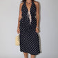 Polka Dot Halter Top with Tie Back