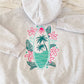 Pearl Grey Surfing The Waves Embroider Hoodie