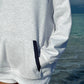 Pearl Grey Navy Blue Polka Dot Hoodie