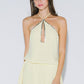 Beaded Trim Halter Mini Dress