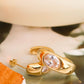 Aliénor 18K Gold Non-Tarnish CZ Classic C Hoop Earring