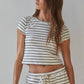 Simple Striped Short Sleeve Top