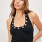 LEVI EYELET HALTER TOP