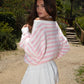 Striped Knit Off The Shoulder Sweater