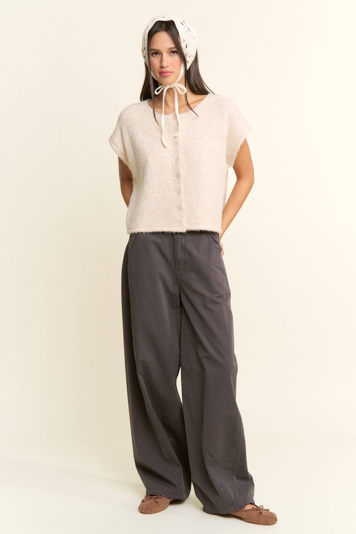 Soft Button-Front Knit Top
