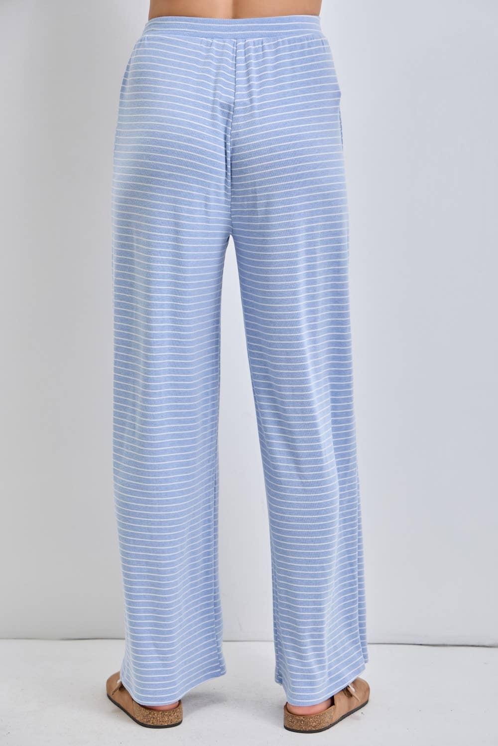 STRIPED ELASTIC WAIST PANTS