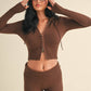 Slim Fit Zip Up Knit Sweater Hoodie