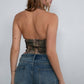 Camo Print Halter Bustier Corset Top