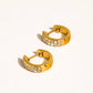 Lush 18K Gold Non-Tarnish CZ Pave Huggie Earrings