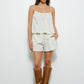 Flower Waffle Print Shorts