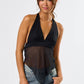 Knit Jersey & Chiffon Halter Top